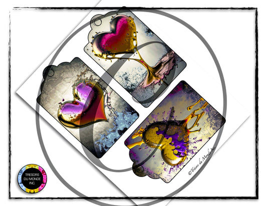 Ensemble - Étiquettes et sceaux de St-Valentin - Usage perso