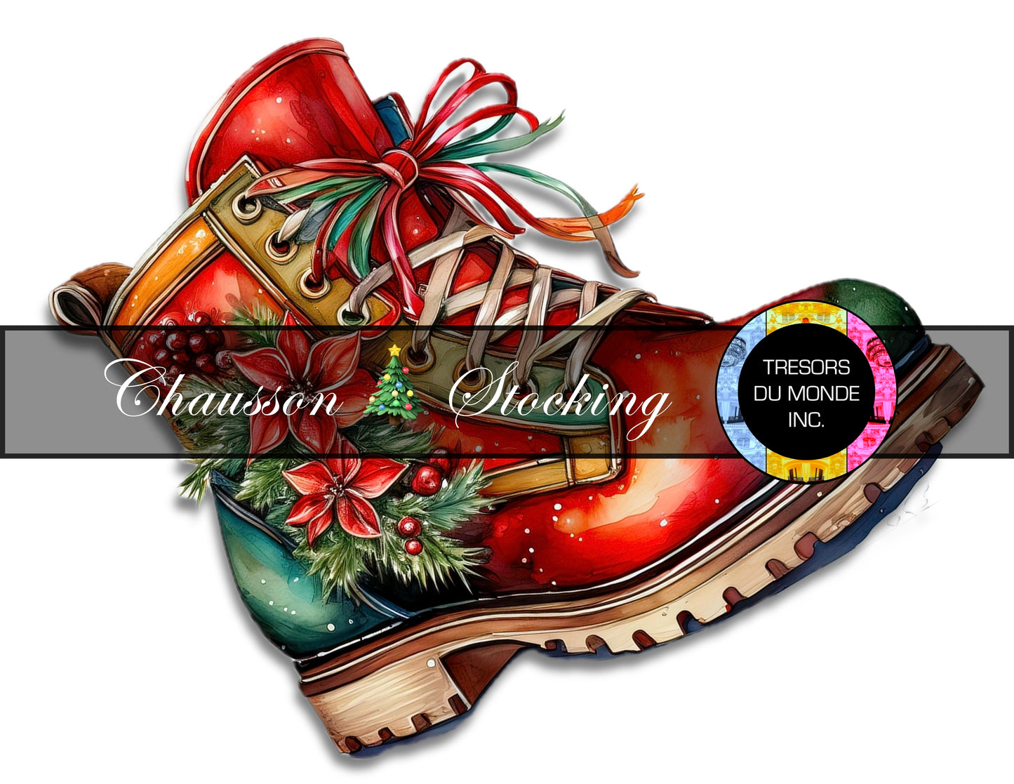 Bas de Noël - Image numérique solo haute résolution - Usage commercial et perso