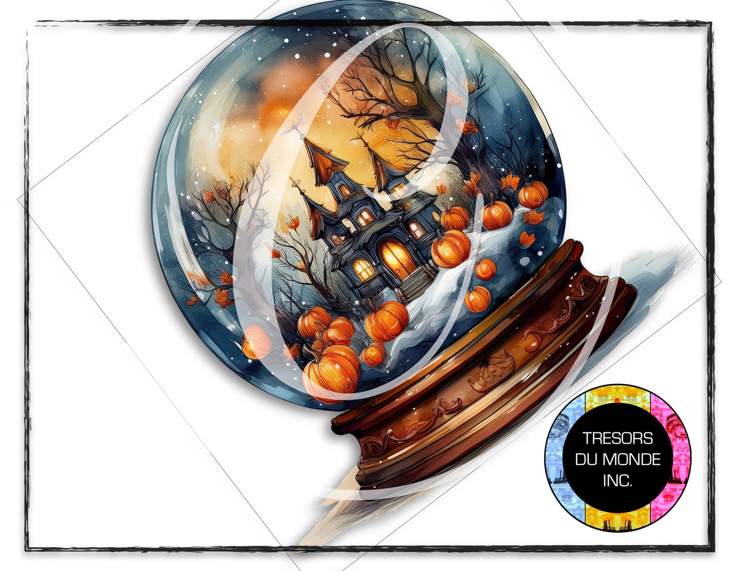 Snow globe - Halloween decor - High resolution digital solo images - Business