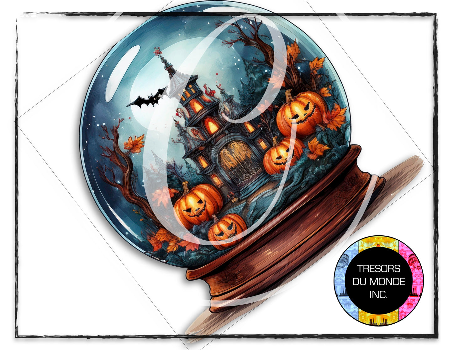 Snow globe - Halloween decor - High resolution digital solo images - Business