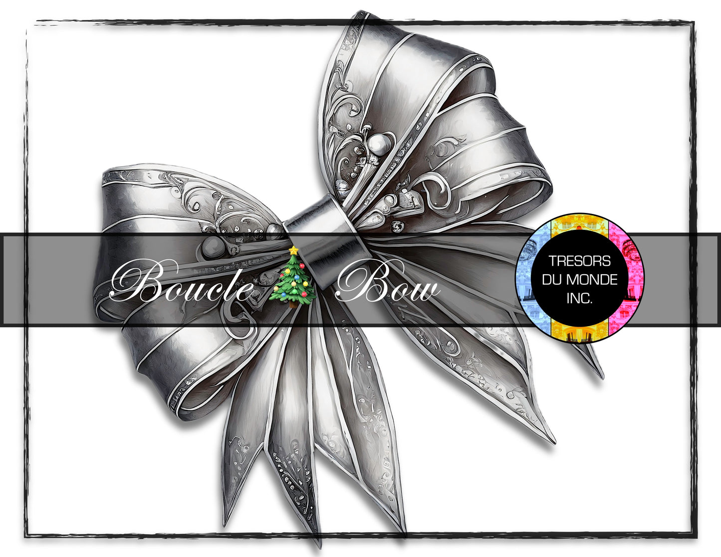 Boucles pour égayer vos cadeaux de Noël - Image numérique solo haute résolution - Usage commercial et perso