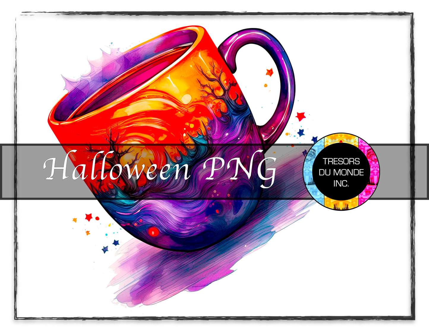 Halloween fou - Style grunge - Image numérique solo haute résolution - Usage commercial et perso