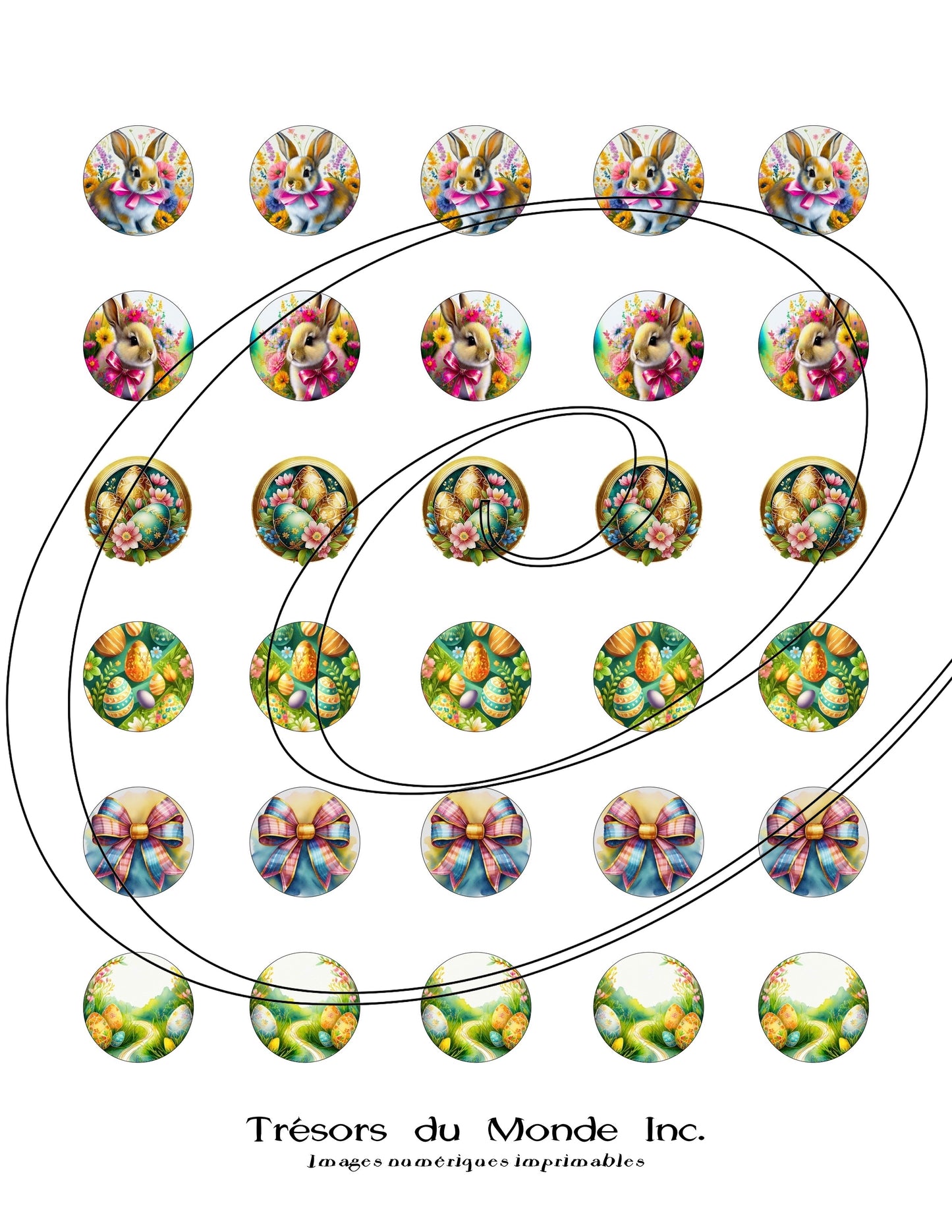 Ensemble - Étiquettes et sceaux de Pâques - Usage perso