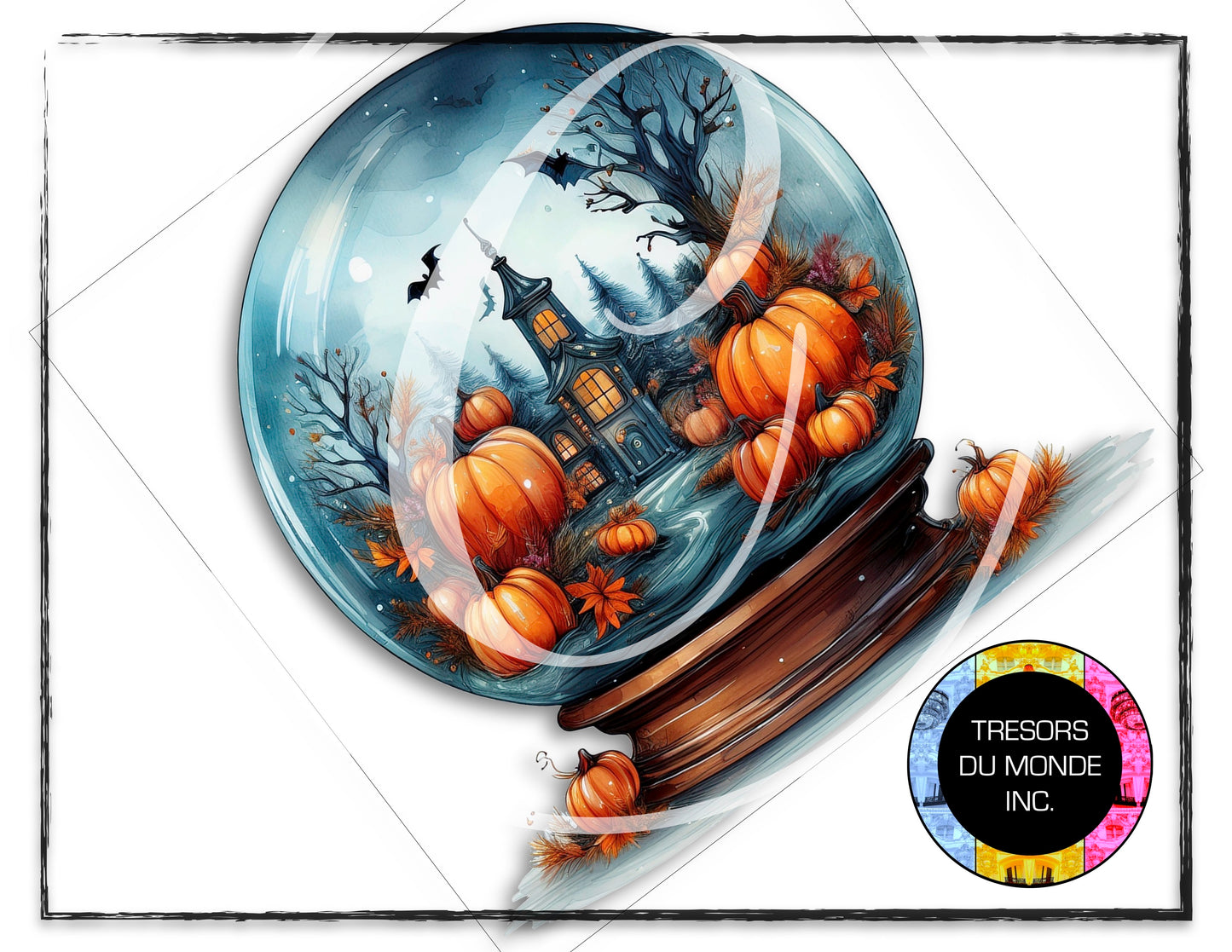 Snow globe - Halloween decor - High resolution digital solo images - Business