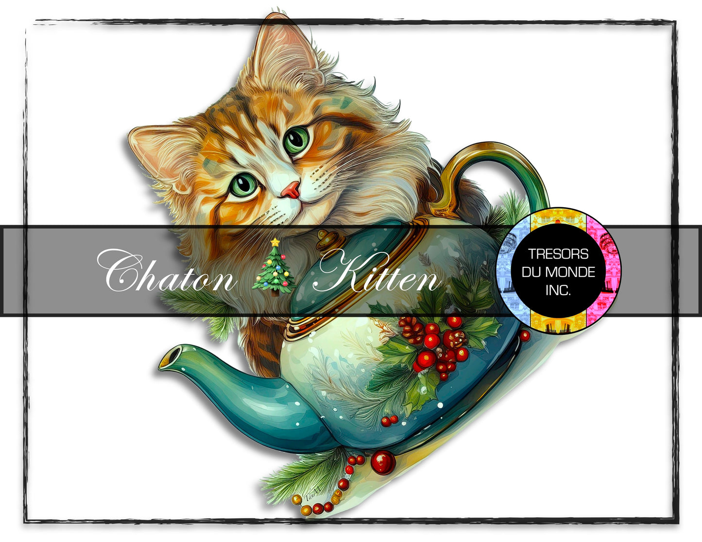 Cats and dogs - Christmas vibes - High resolution digital solo images - Business