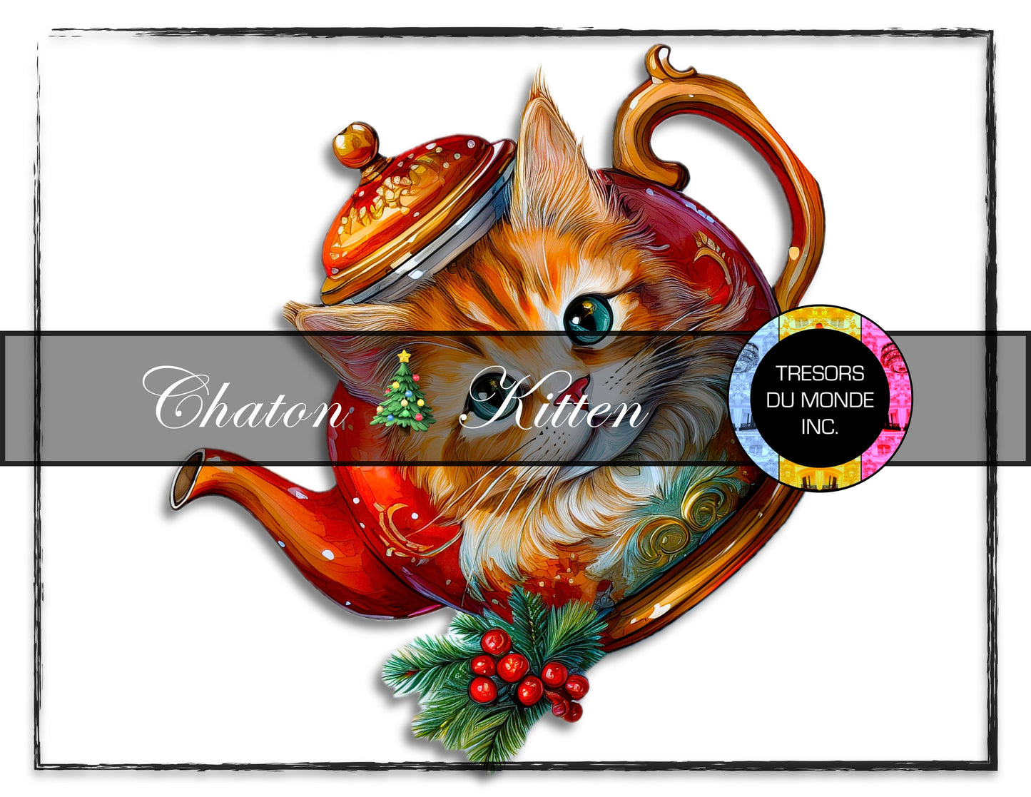 Cats and dogs - Christmas vibes - High resolution digital solo images - Business