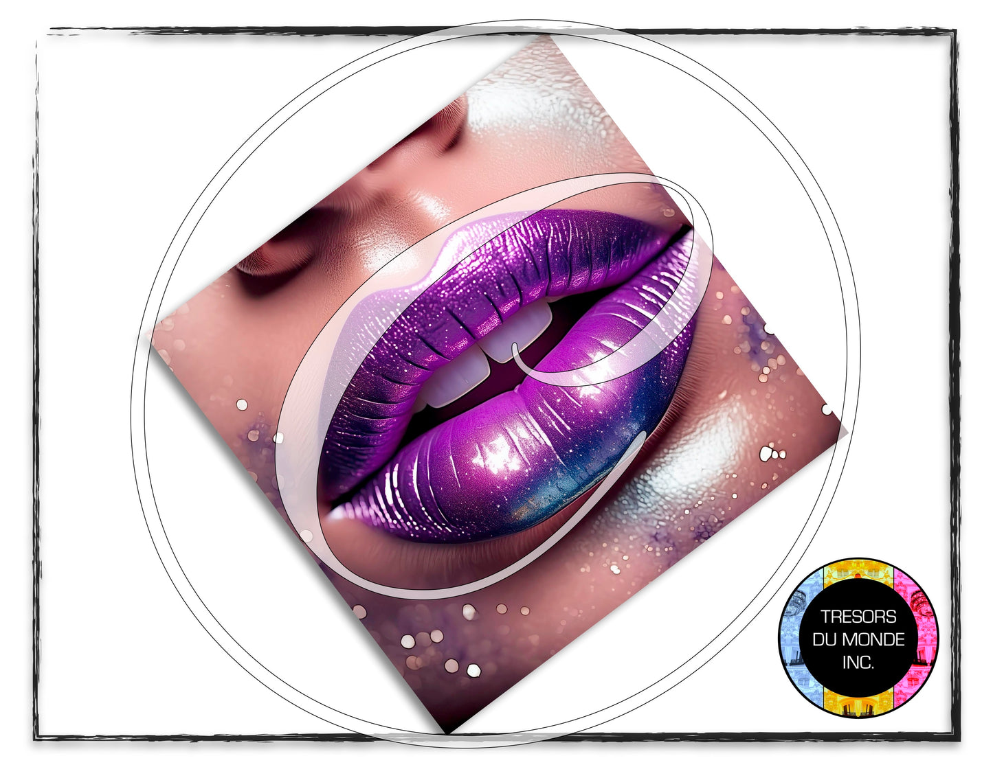 Kiss - Glitter vibes - Plastic lips - High resolution digital solo images - Business