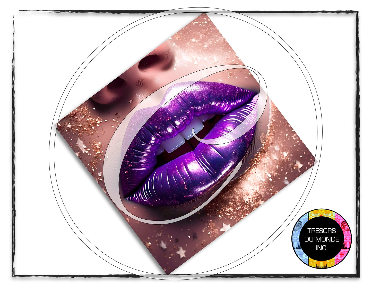 Kiss - Glitter vibes - Plastic lips - High resolution digital solo images - Business