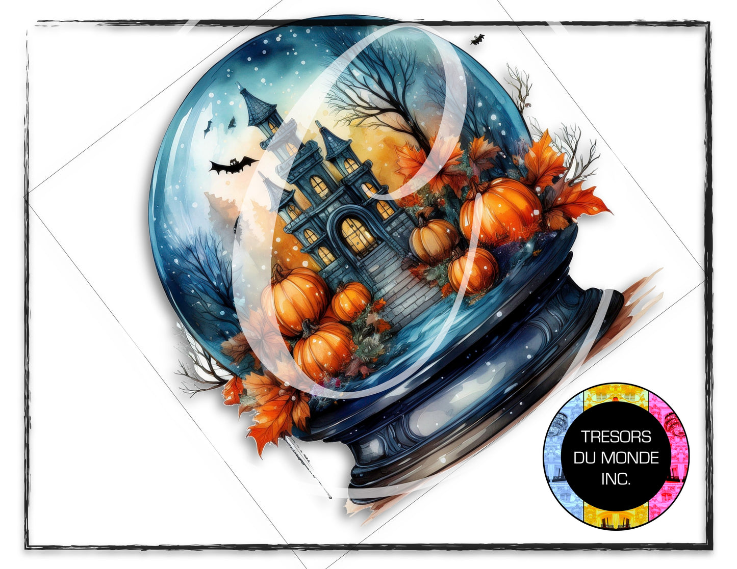 Snow globe - Halloween decor - High resolution digital solo images - Business