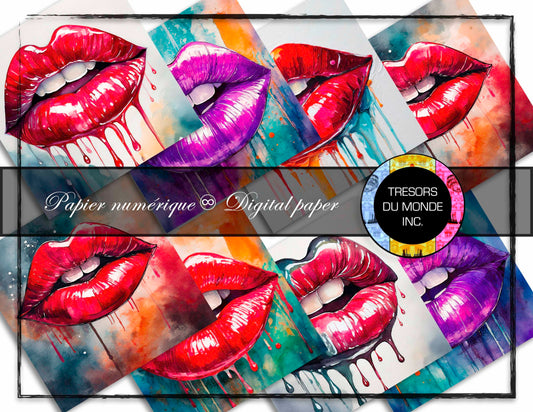 Kiss - Grunge, watercolor - High resolution digital solo images - Business