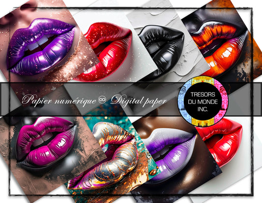 Kiss - Glitter vibes - Plastic lips - High resolution digital solo images - Business