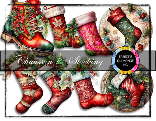 Christmas stocking - High resolution digital solo images - Business