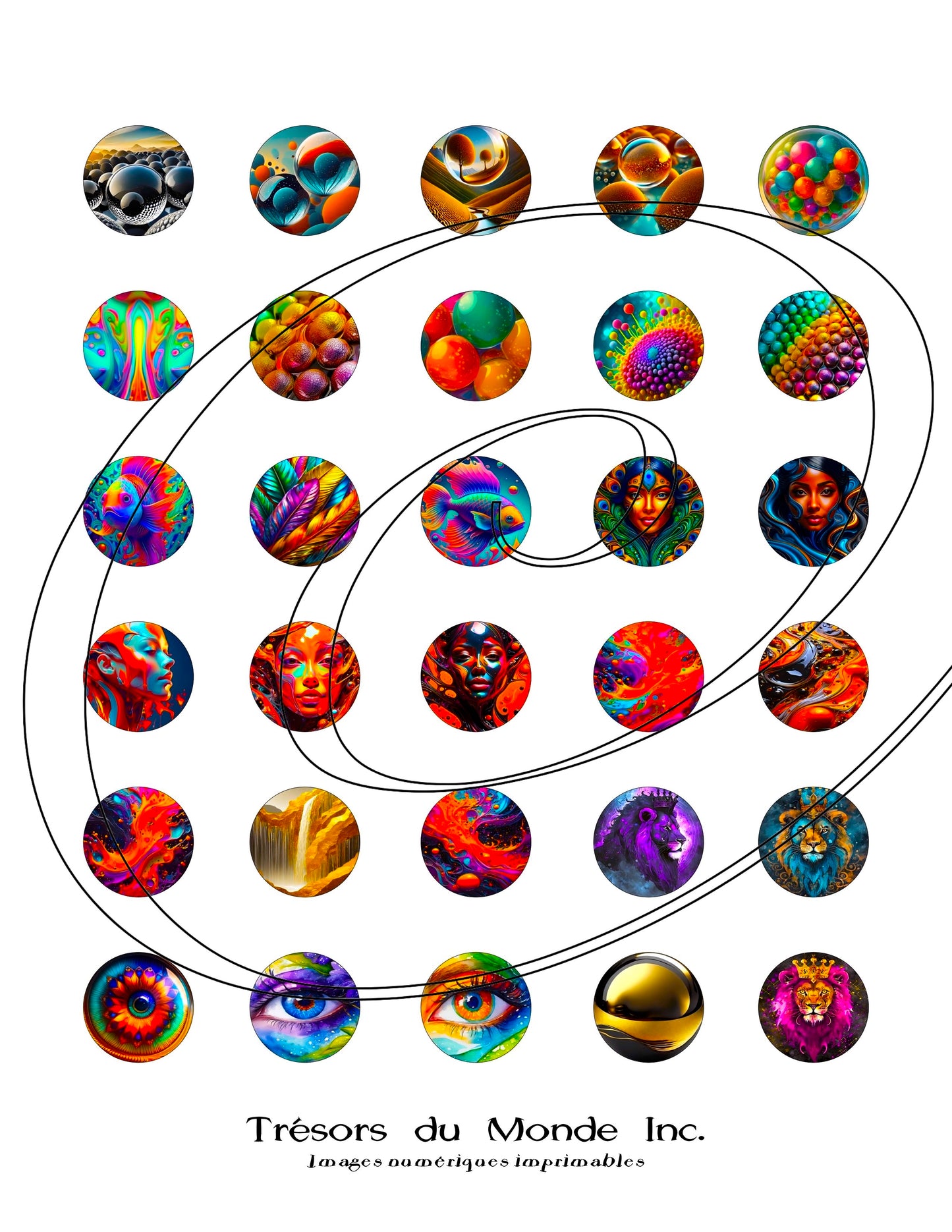 Sceaux numériques, nature, animaux, abstrait - Usage perso