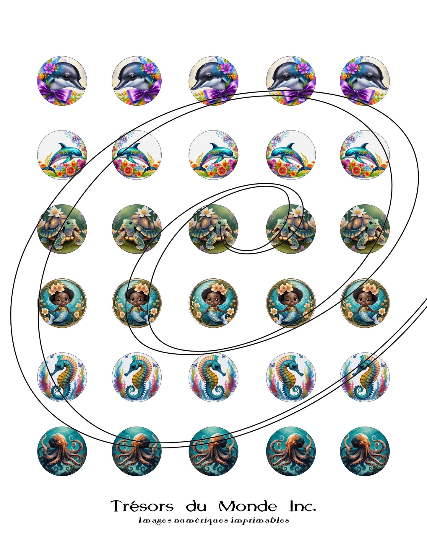 Sceaux numériques, nature, animaux, abstrait - Usage perso