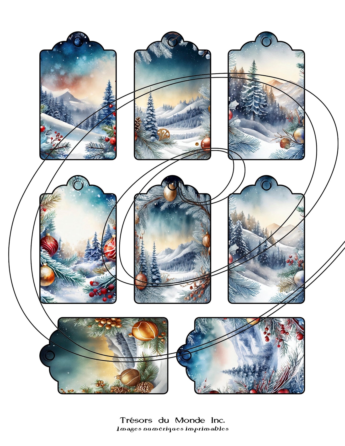 Étiquettes cadeaux - Temps des fêtes - Usage perso