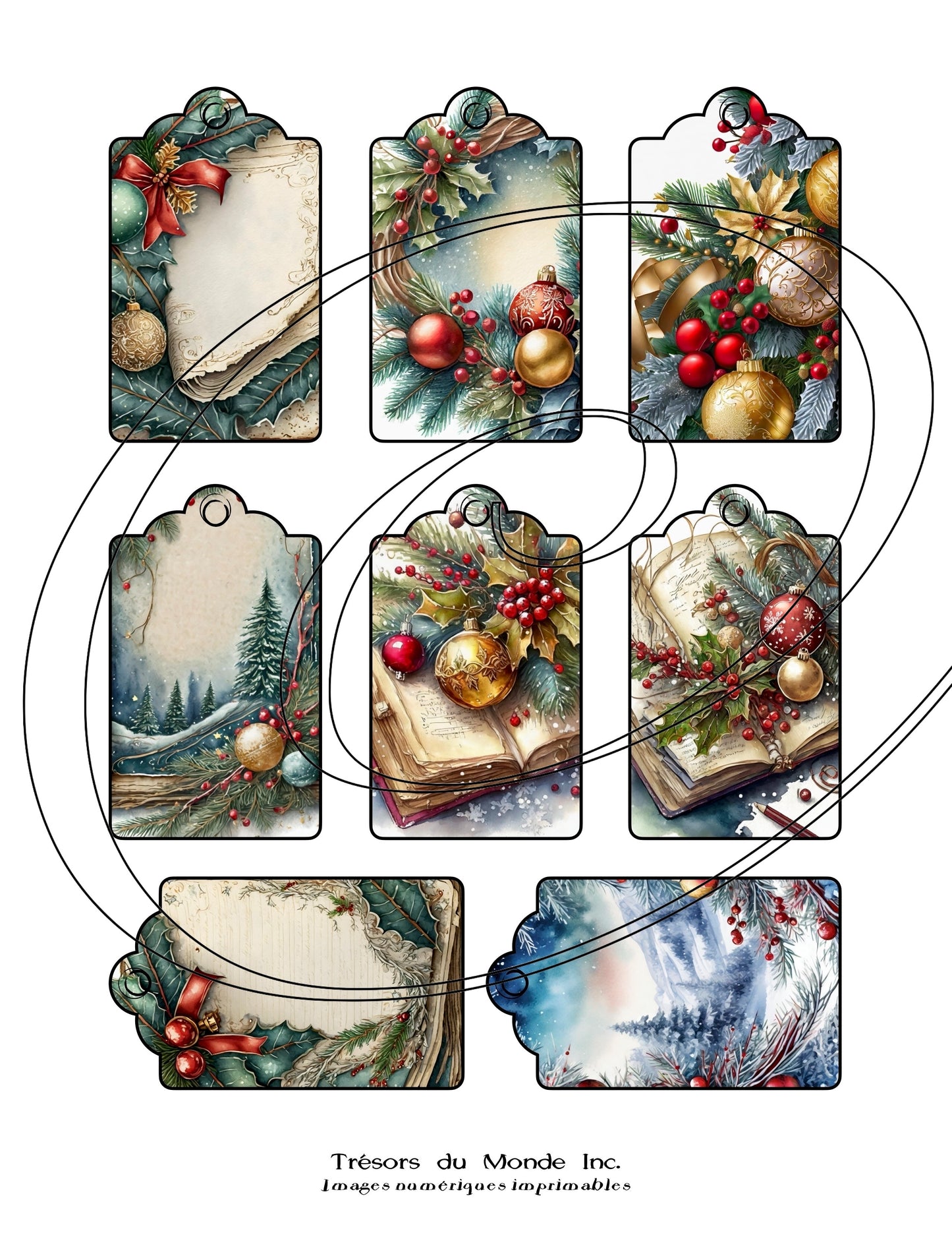 Étiquettes cadeaux - Temps des fêtes - Usage perso