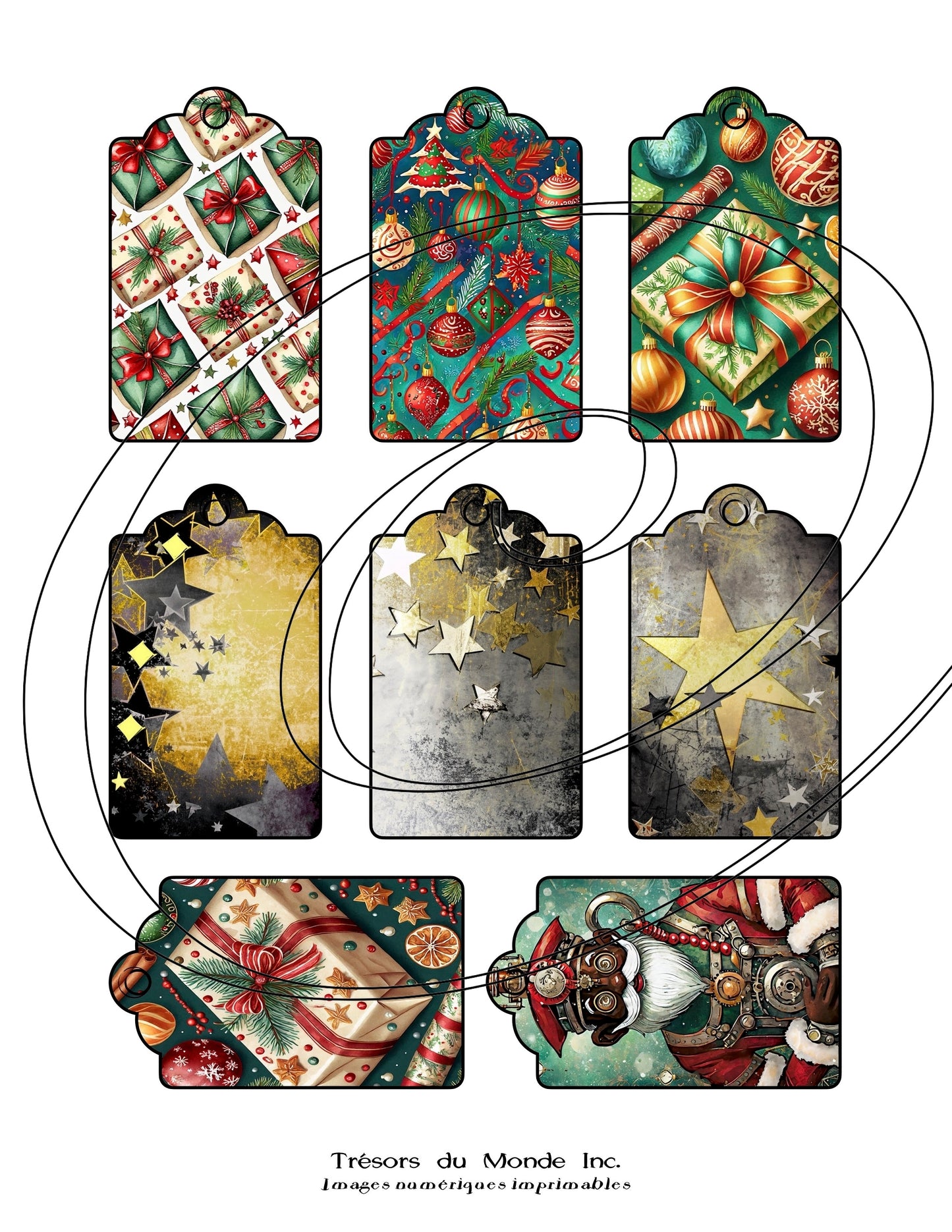 Étiquettes cadeaux - Temps des fêtes - Usage perso