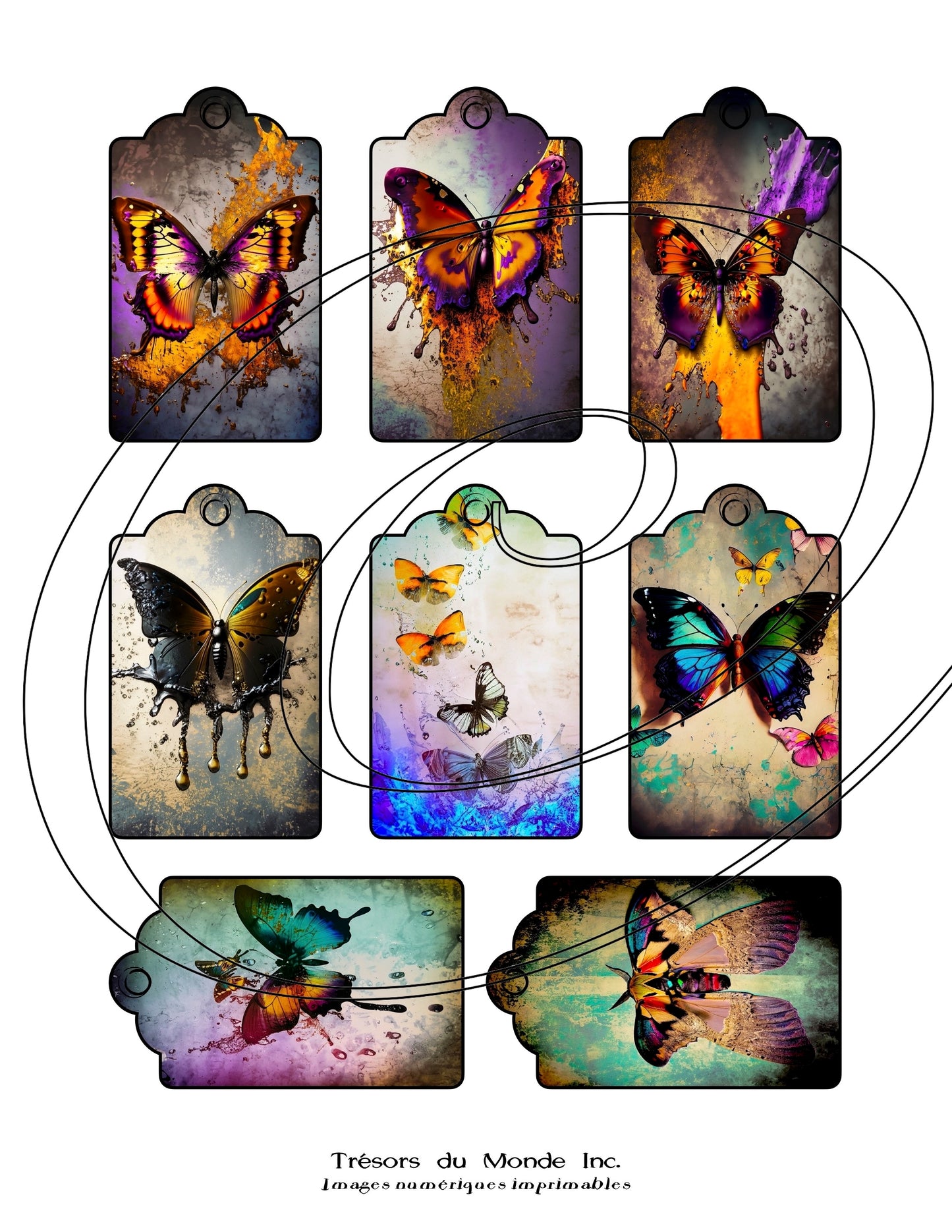 Étiquettes cadeaux - Nature, animaux, abstrait - Usage perso