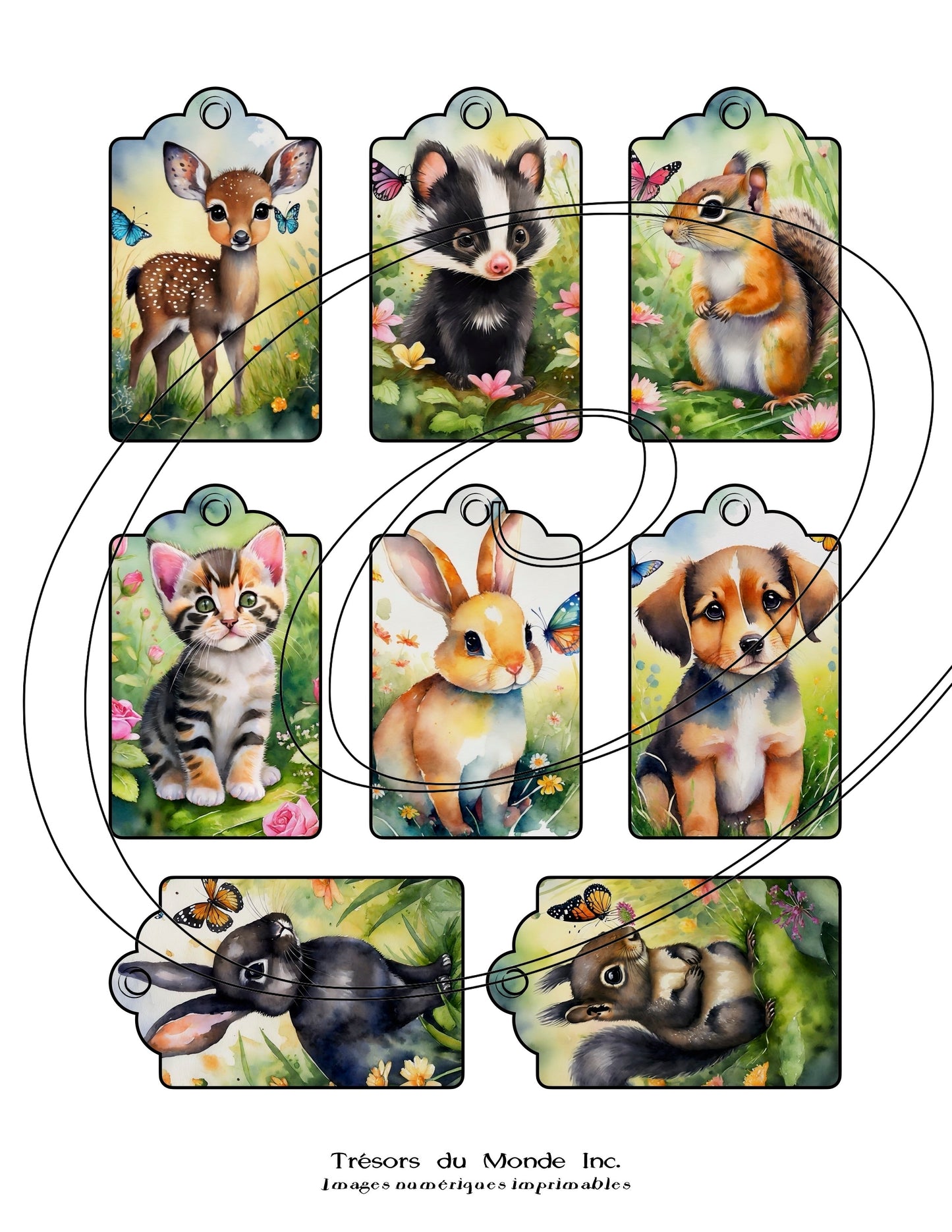 Étiquettes cadeaux - Nature, animaux, abstrait - Usage perso