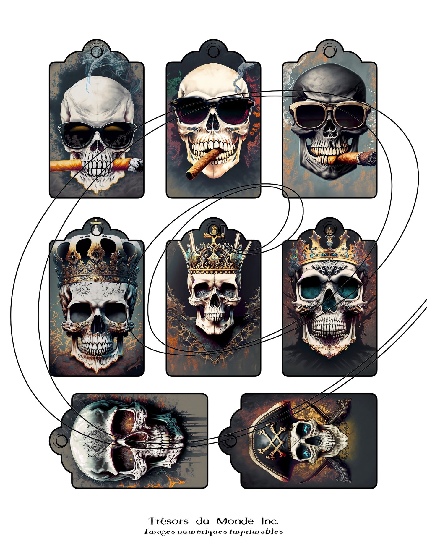 Étiquettes cadeaux - Antique, steampunk, abstrait - Usage perso