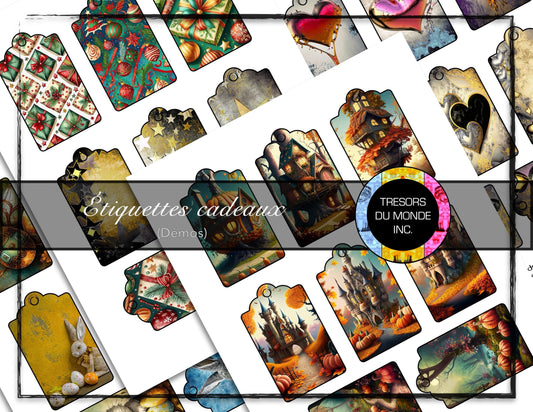 Étiquettes cadeaux - Temps des fêtes - Usage perso