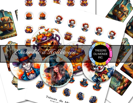 Ensemble - Étiquettes et sceaux d'Halloween - Usage perso