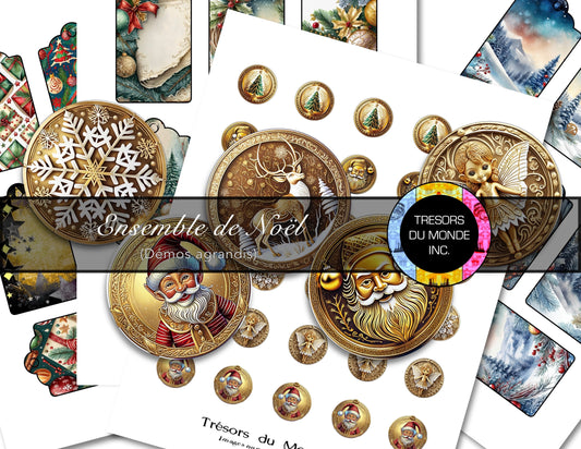 Ensemble - Étiquettes et sceaux de Noël - Usage perso