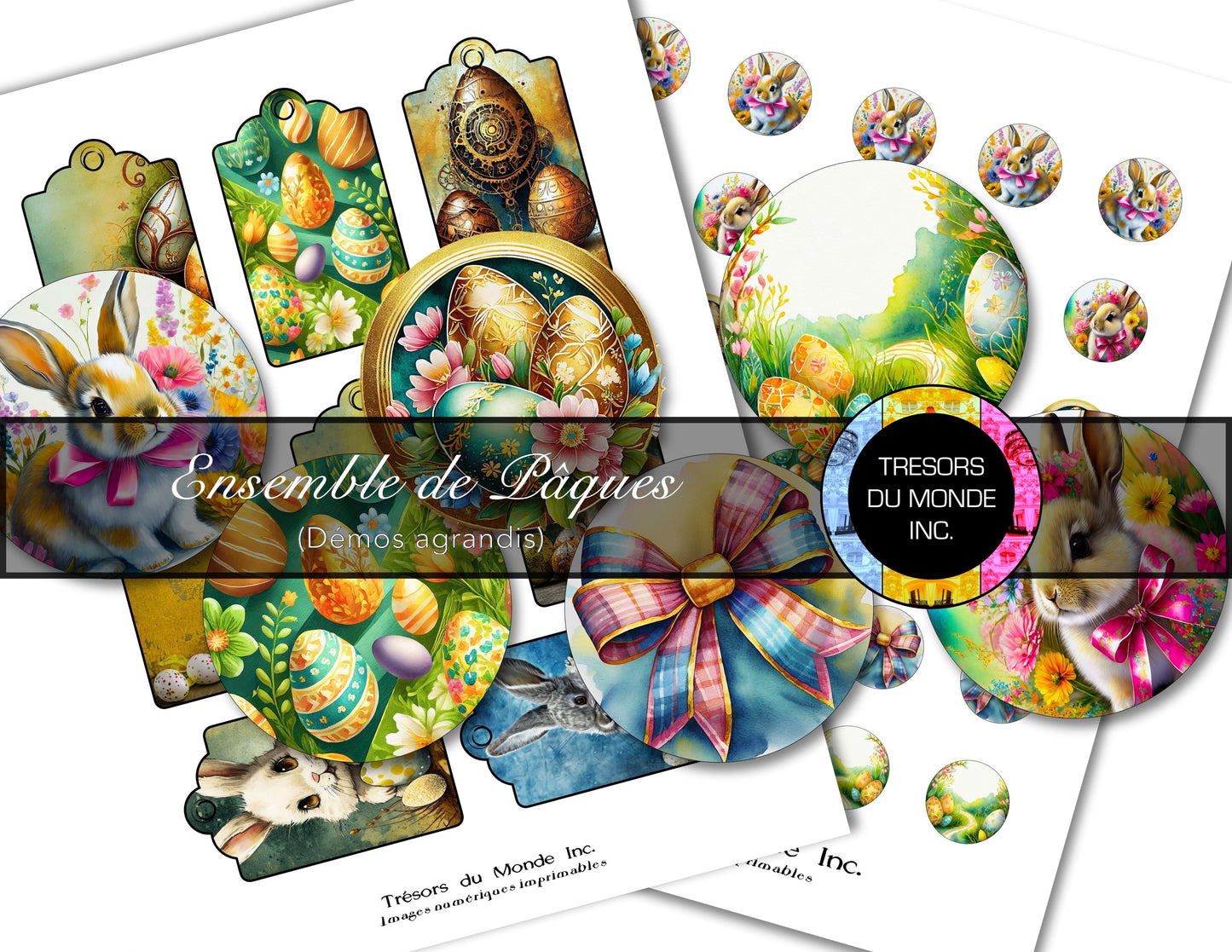 Ensemble - Étiquettes et sceaux de Pâques - Usage perso