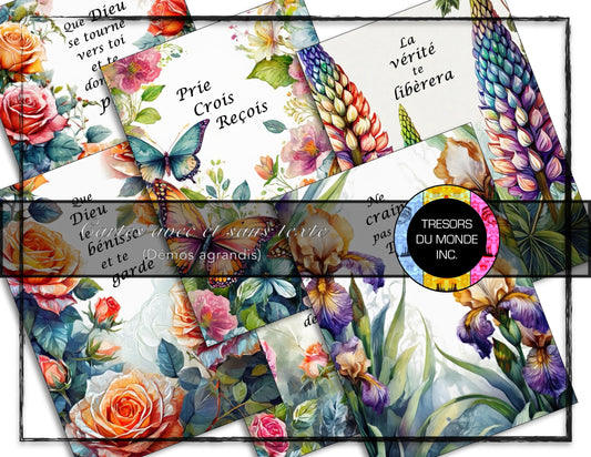 Cartes florales avec et sans texte - Usage perso