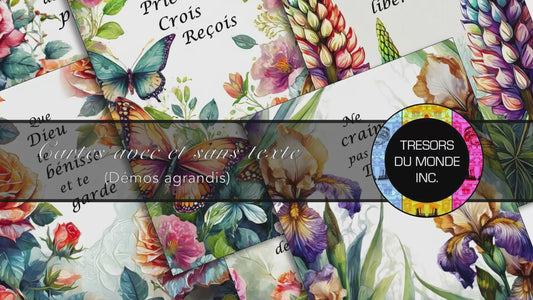 Cartes florales avec et sans texte - Usage perso