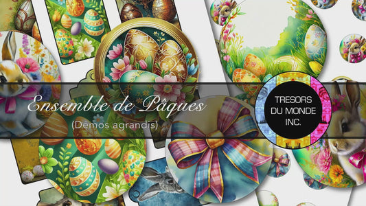 Ensemble - Étiquettes et sceaux de Pâques - Usage perso