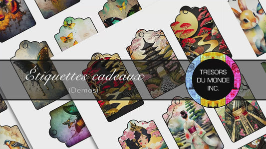 Étiquettes cadeaux - Nature, animaux, abstrait - Usage perso