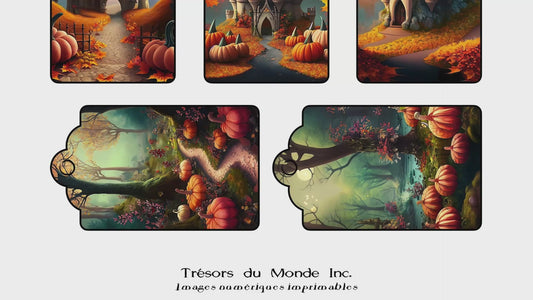 Ensemble - Étiquettes et sceaux d'Halloween - Usage perso